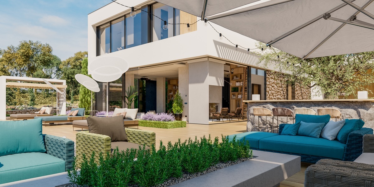 Beautiful Modern Home with Outdoor Patio Seating